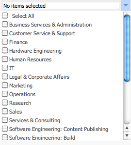 Drop-down checkbox menu