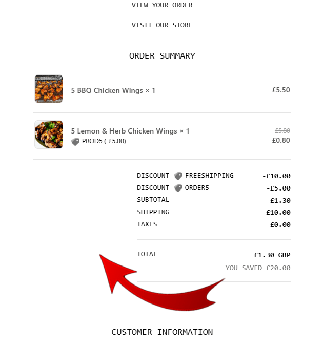 Image To Show The Empty Space In The Email