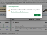Microsoft Excel Link Has A Reference In The Workbook That May Not