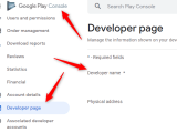 Google Play Developer Name Stack Overflow