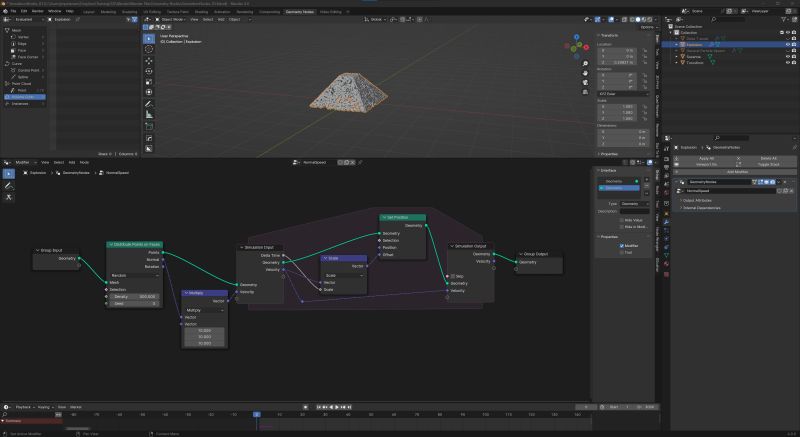 Simulation Nodes Particles With Normal Aligned Velocity Blender - Premium Sunset Design Gallery - Retina