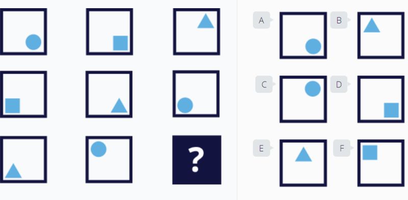 Pattern Iq Test Question Squares Triangles Dots Puzzling Stack - Ocean Art Collection - Mobile Quality