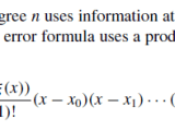 Numerical Methods The Error In Lagrange Interpolation Mathematics