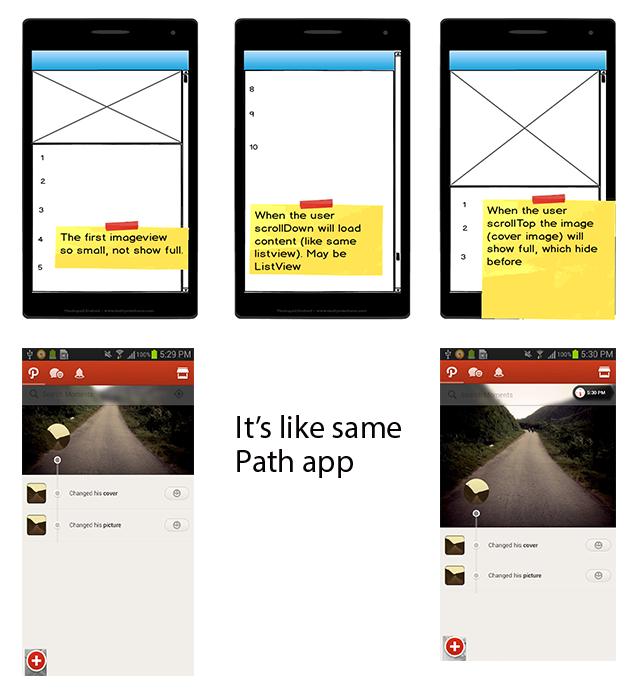 Scrolldown layout in android
