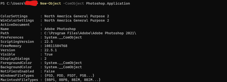 Python Adobe Photoshop ComObject Throws Error While Dispatching 