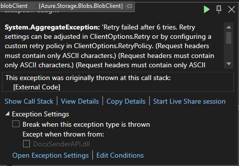 Error message