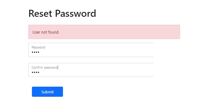 Reset password