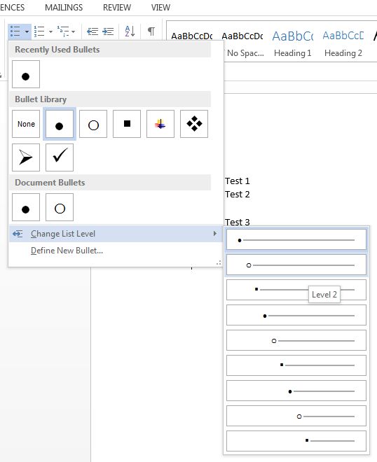 Word Bullets Tab And Shift Tab - Classic Dark Design - Ultra HD
