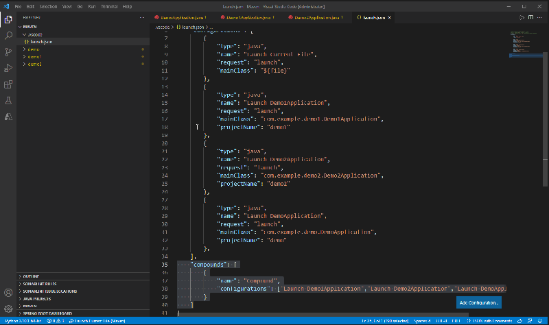 Spring Boot Executing Multiple Java Process On Same Visualcode - Professional Vintage Illustration - Ultra HD