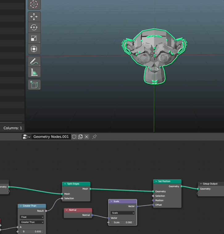 How Can I Create An Edge Split Modifier Within Geometry Nodes - Modern Landscape Illustration - Retina