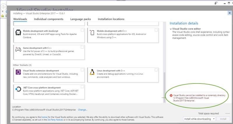 Visual Studio 2017 Installation Issue Stack Overflow - Nature Arts - Professional 4K Collection