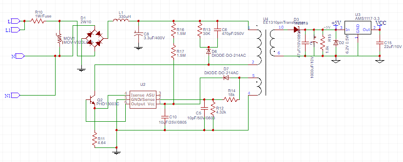 Ringing Noise On Smps Output While Bjt Turns On Electrical