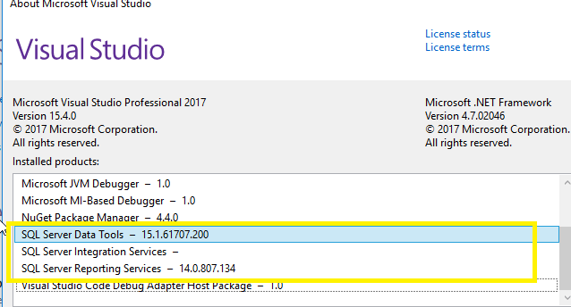 Visual Studio 2017 Does Not Have Business Intelligence Integration Services Projects Stack Overflow