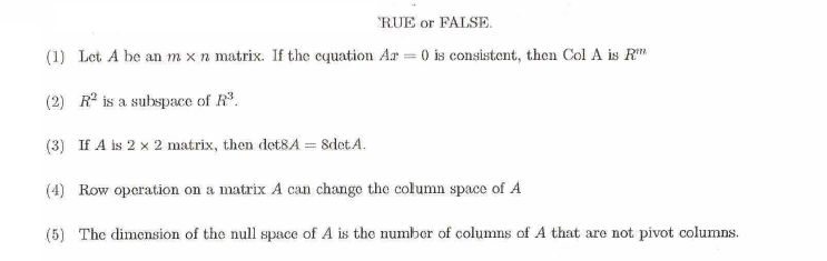 Matrices True And False Linear Algebra Question Mathematics Stack - Nature Design Collection - High Resolution Quality