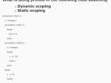 Dynamic Scoping And Static Scoping Stack Overflow