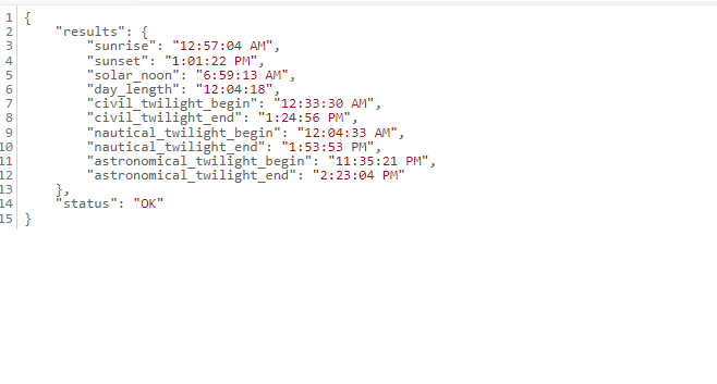 API response from the browser