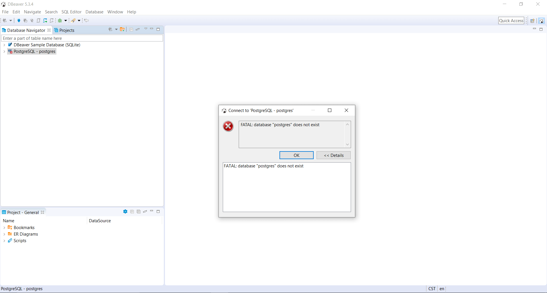I Am Using Dbeaver And Go The Error Fatal Database Postgres Does Not Exist Super User