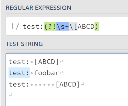example of working regex