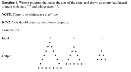 triangle draw equilateral whitespaces empty stars