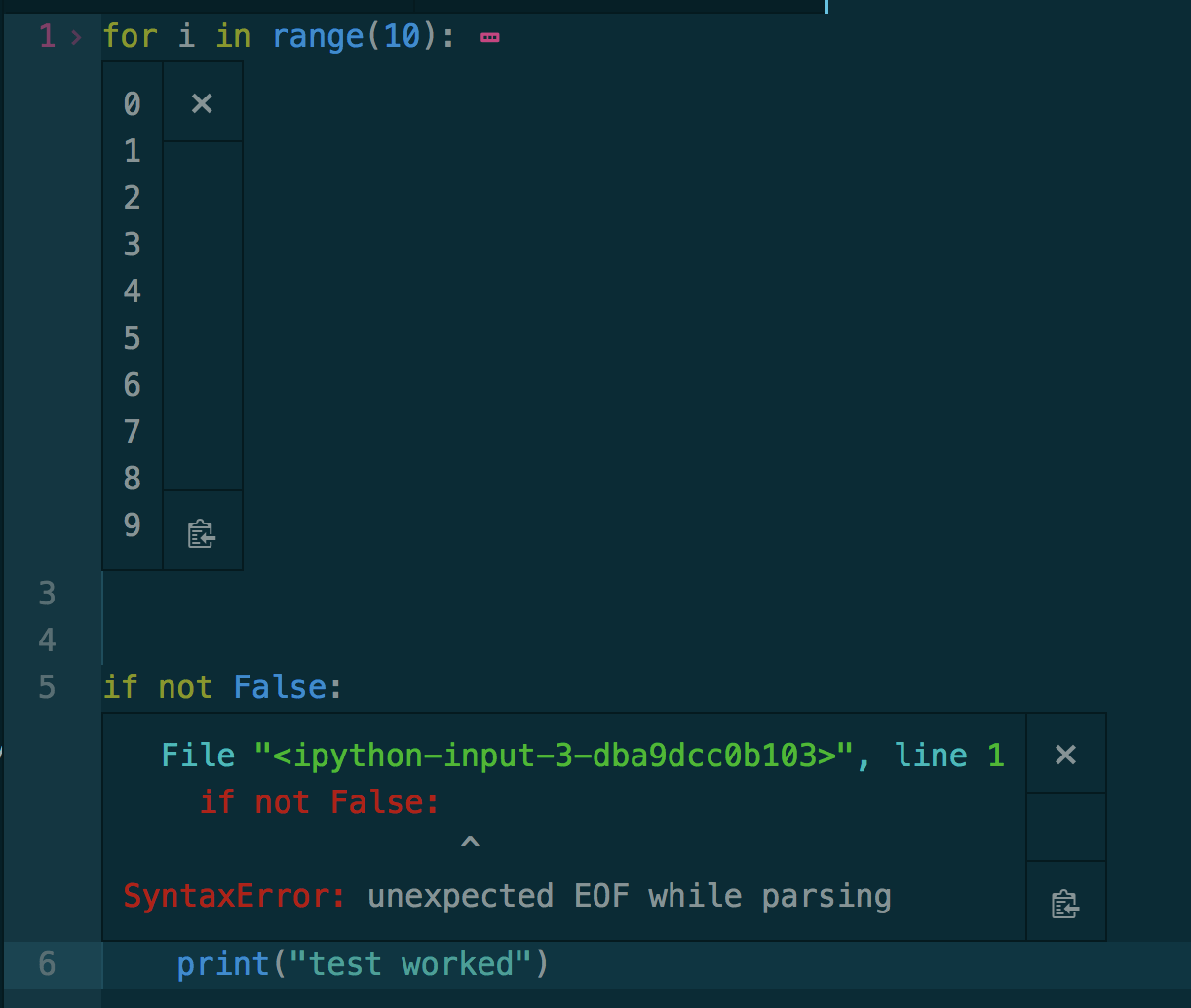 Atom Hydrogen Error Unexpected Eof While Parsing For Python If Statement But Not Other Statements Stack Overflow