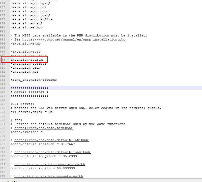 You try uncomment it in php.ini file