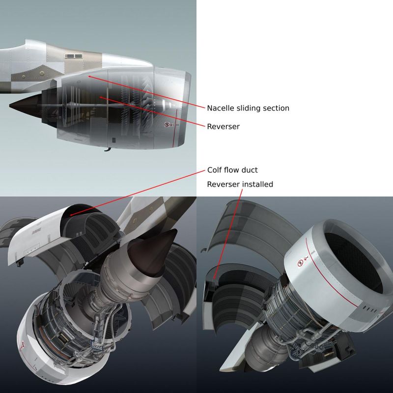 Thrust Reverser Components - Elegant Ocean Pattern - 4K