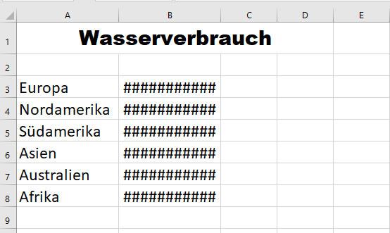 Excel cells formatted (broken)