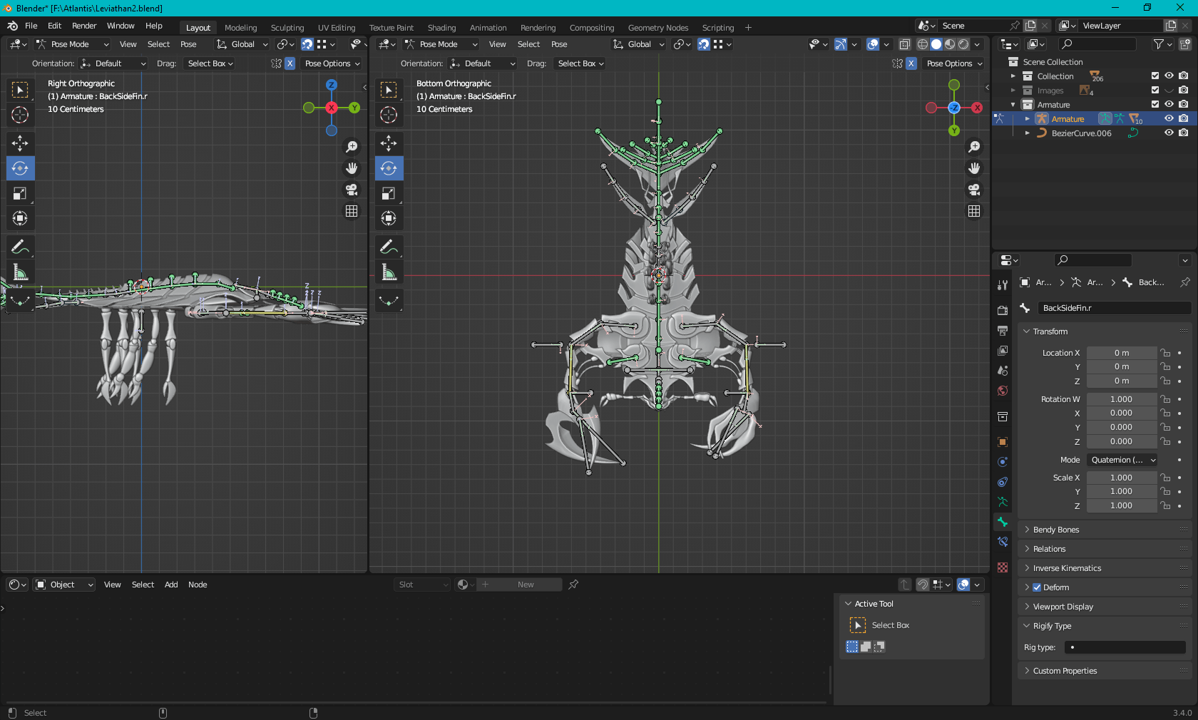 animation - Leviathan Replica Rigging - Blender Stack Exchange