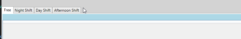The tabs I hardcoded for testing