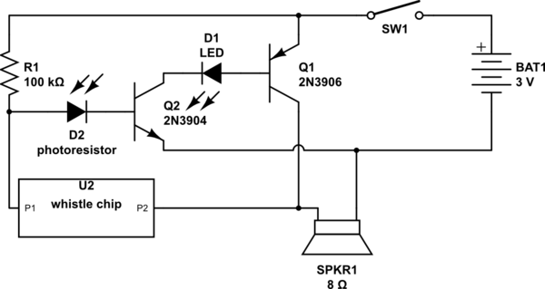 Using A Photoresistor As A Control Of Speaker Electrical