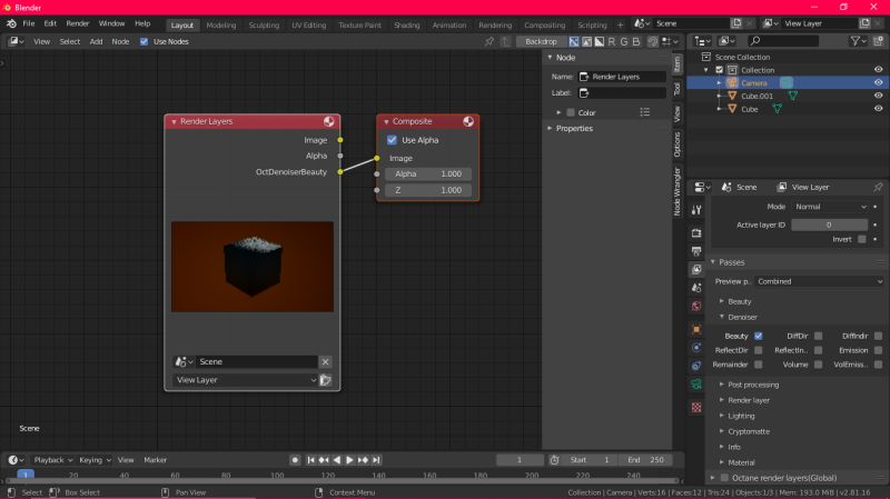 Blender Octane Render Getting Started With Denoising Tutorials - Elegant Geometric Background - Full HD