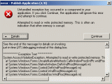 C Exception Error Dialog Stack Overflow