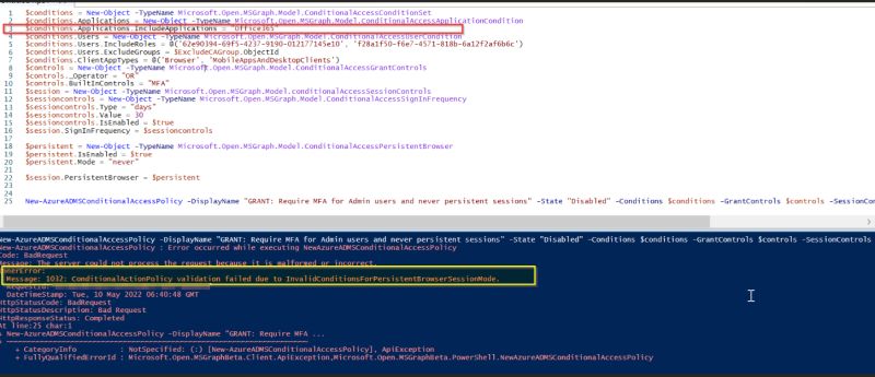 Azure Azuread Conditionalaccesspolicy Persistentbrowser Error - Best Ocean Textures in High Resolution