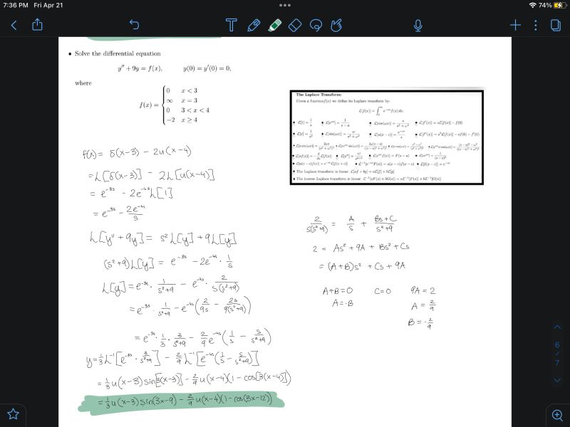 Solution Laplace Transformation And Dirac Delta Function Handwritten - Premium Mountain Image Gallery - Full HD