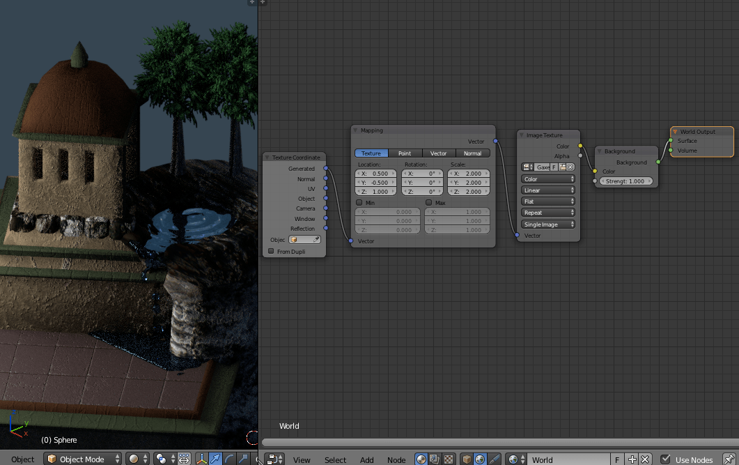 Connect an environment texture node to the world . Node Editor Background World Texture Cycles No Render Blender Stack Exchange