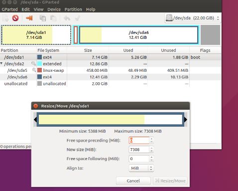 Gparted Moving Free Space Before Other Partition To Resize The Root Part Unix Linux - Premium Gradient Illustration Gallery - Ultra HD