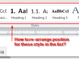 How To Re Arrange Style Items In Quick Style List In Microsoft Word