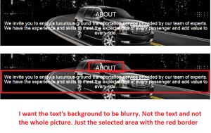 background text blurry