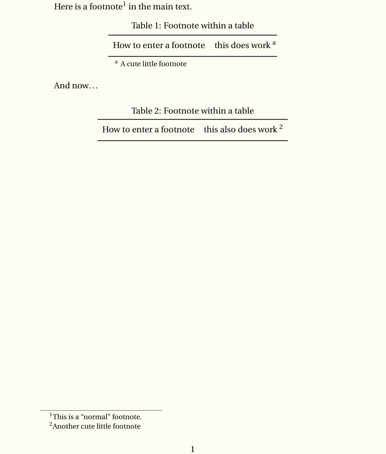 Table Within Footnote Tex Latex Stack Exchange - Perfect Space Art - HD