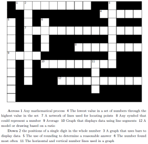 crossword puzzle lines vertical tex following number stack latex