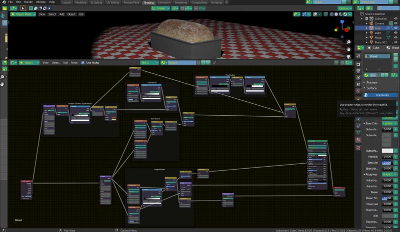 Baked Bread Simulation Set Up With Blender - Download Creative Minimal Image | Full HD