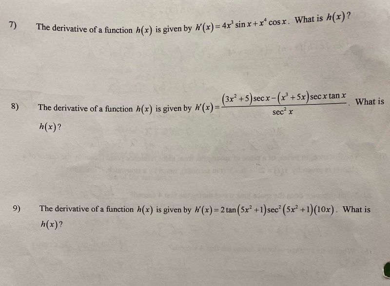 Given A Derivative Function Integrate To Find The Original Function - HD Sunset Pictures for Desktop