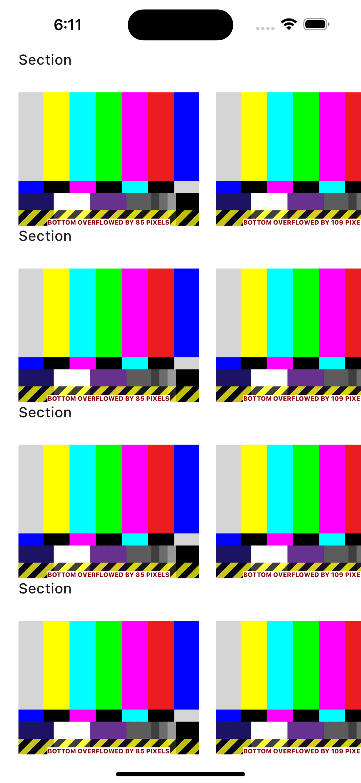 This is what it looks like with four sections