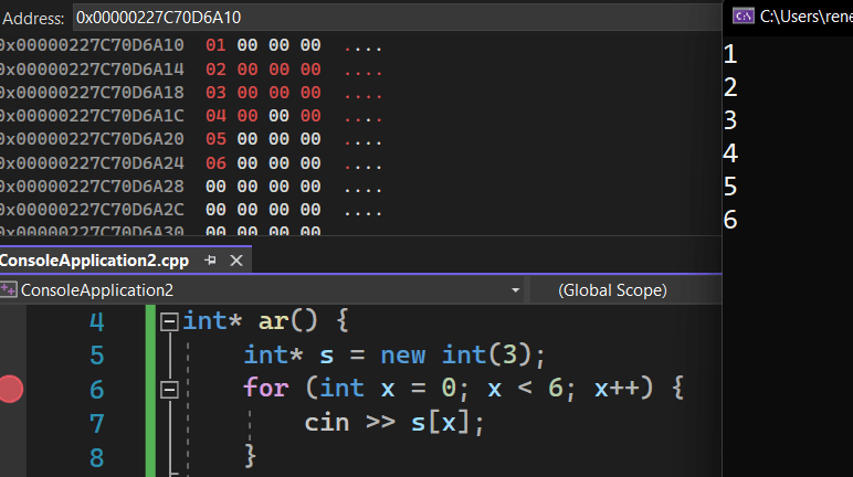and this is when I filled the array