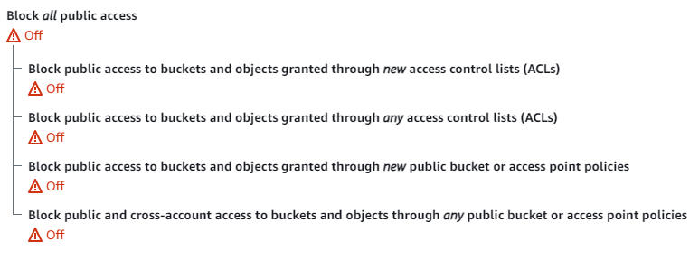 Account level setting for block public access