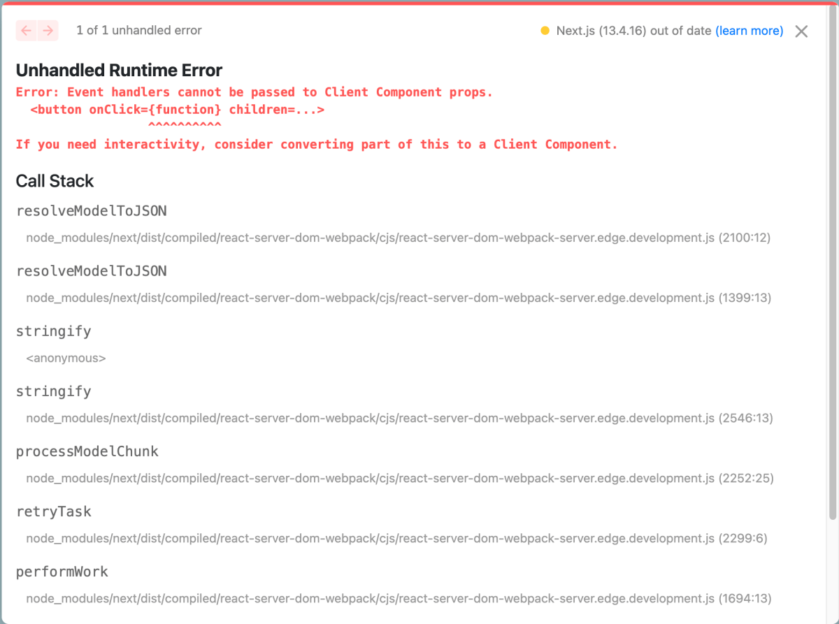 error screenshot