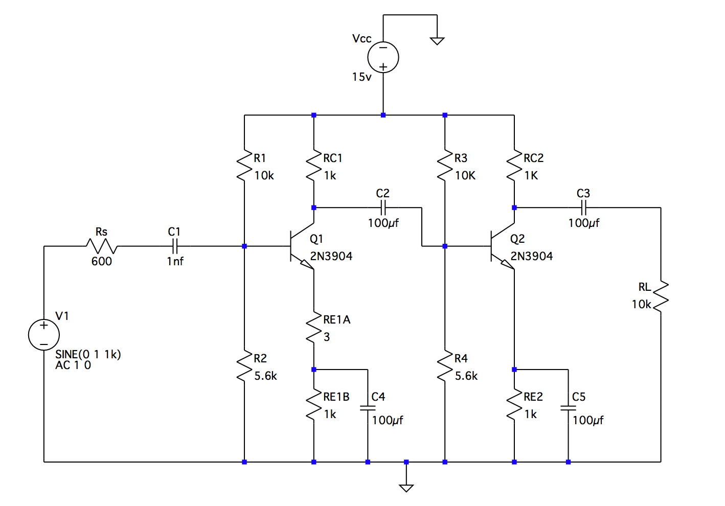 Bjt 2 Stage Amplifier Electrical Engineering Stack Exchange