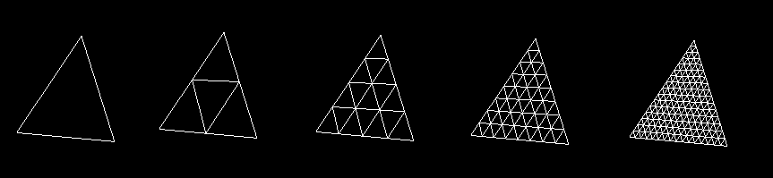 opengl usar esfera sin dibujo triangles forma dibujando recursiva pequenos triangulos asi mas dividirlo puntos