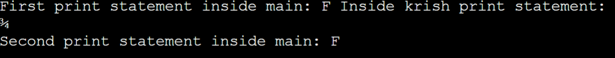 output with print statement inside krish