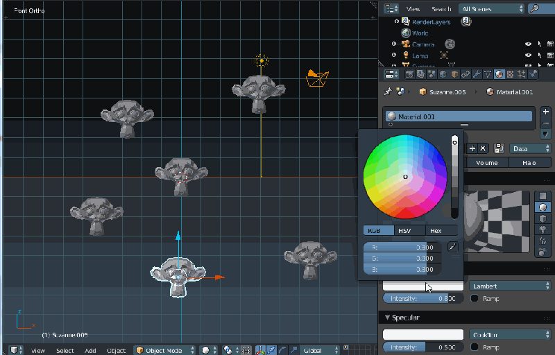 Batch Add Color Correction To All Selected Object S Materials Diffuse - Modern Abstract Texture - Full HD